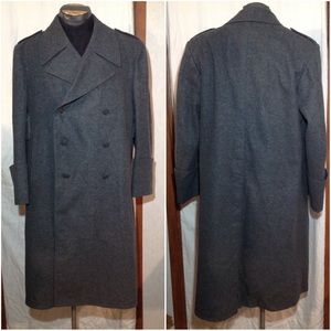 Men's Vtg Sz 48BB Military Wool Medic Trench Coat